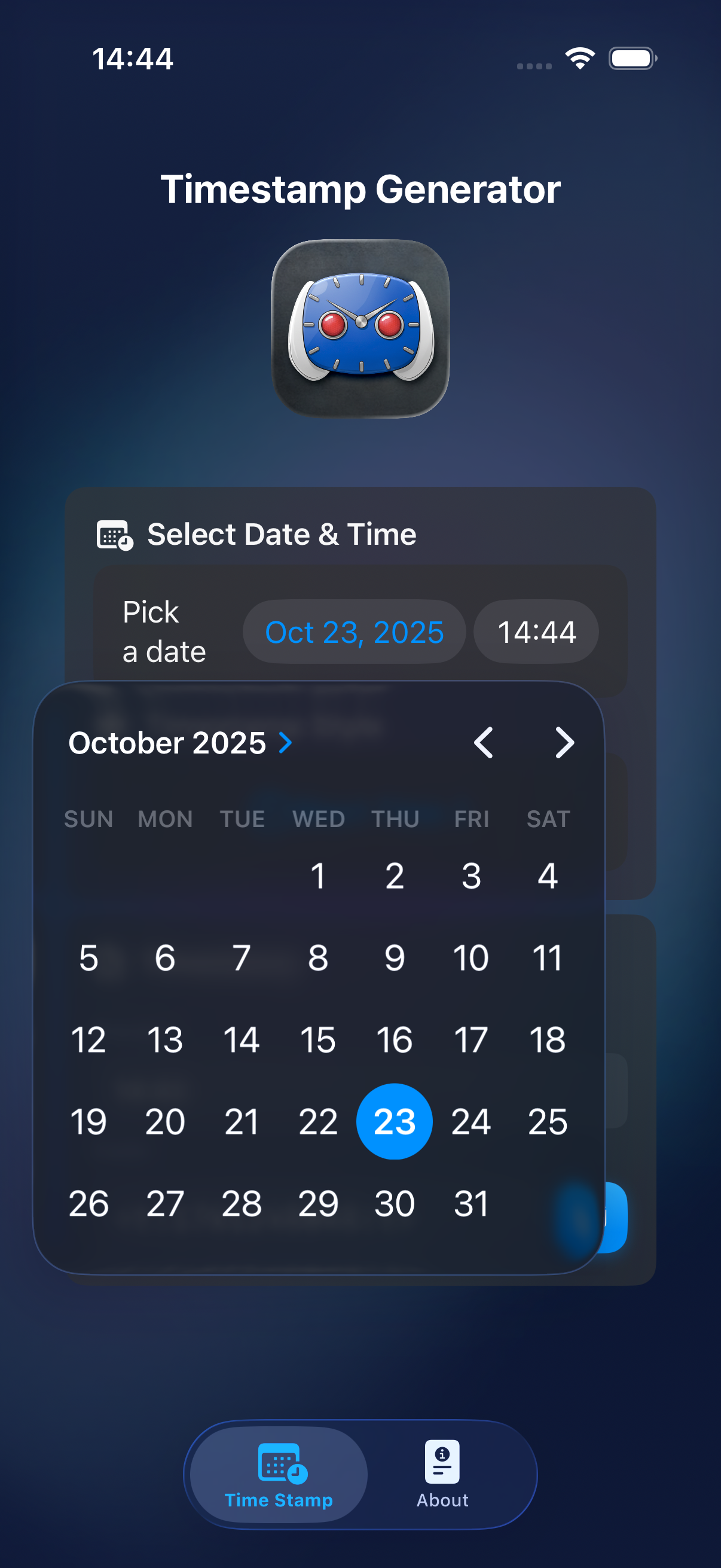 Date and Time Selection