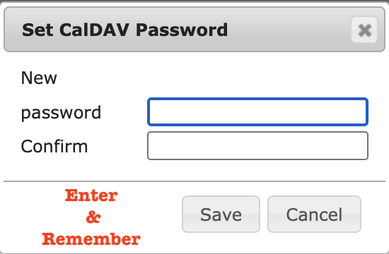 Step 4: Set CalDAV Password